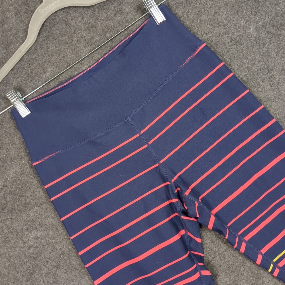 Calvin Klein Performance Womens Navy Blue Striped Gradient Ombre Leggings Size M